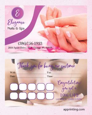 Elegant Traces Nails & Spa Business Card Front