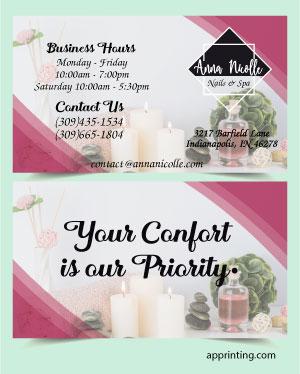 Pinky Zen Nails & Spa Business Card Front