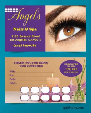 Honey Eyes Nails & Spa Business Card Front