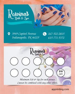 Blue Nails Spa Business Card Front