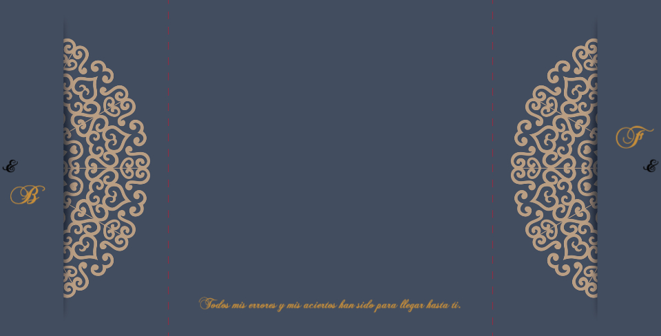 Dark Blue with Mandala 7x7 Gate Fold Wedding Invitation