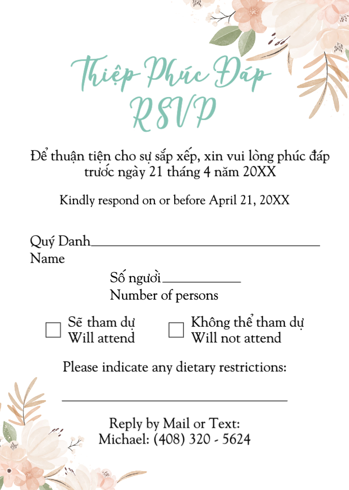 Soft Floral Garden Simple Flat 5x7 Wedding Invitation
