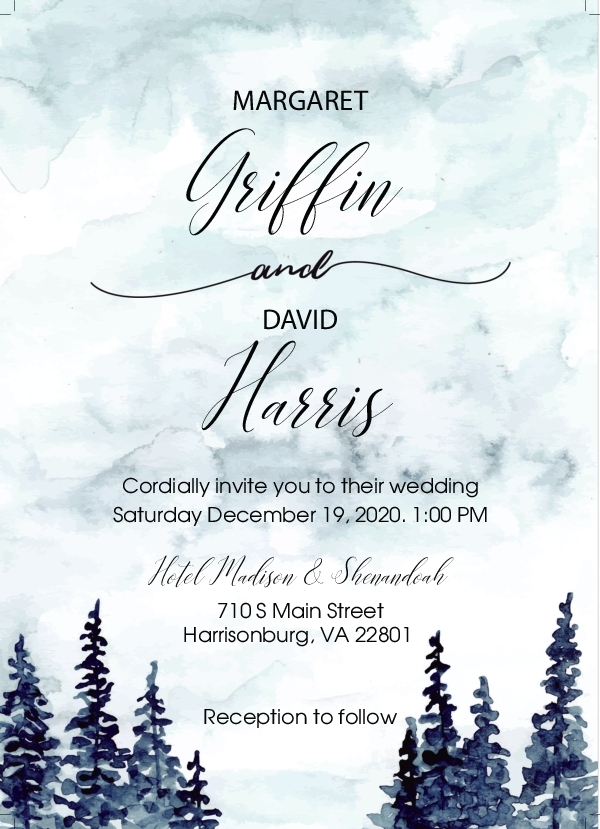 Wedding Invitation 113 - Main Invitation 5x7 Announcement