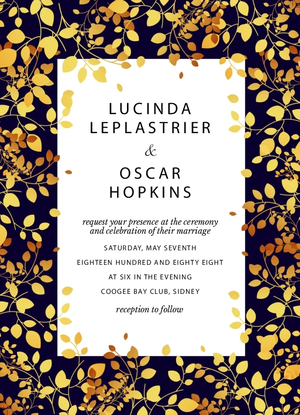 Wedding Invitation 123 - Main Invitation 5x7 Announcement