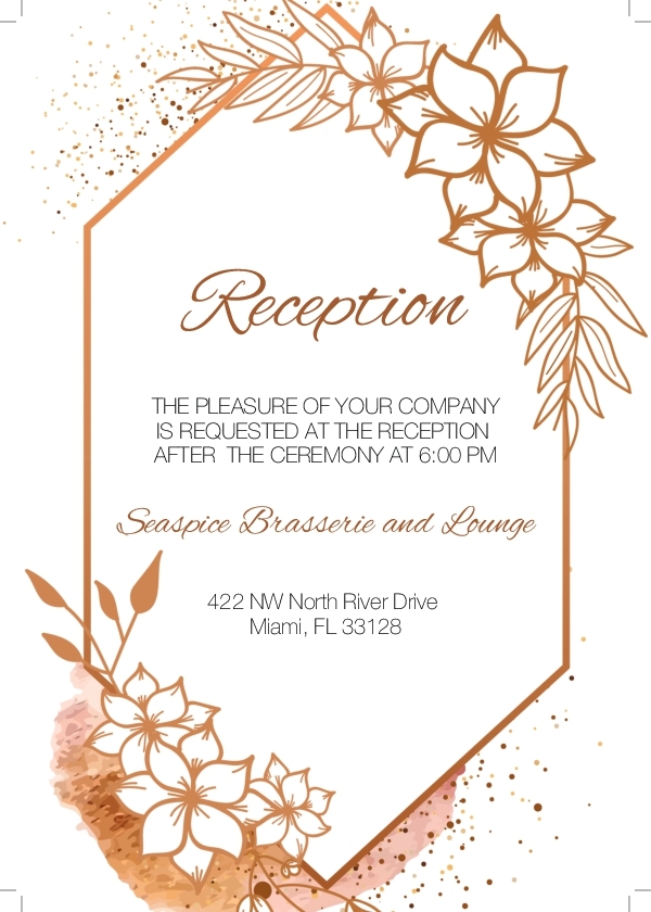 Wedding Invitation 128 - Details 3.5 x 5 Portrait Front
