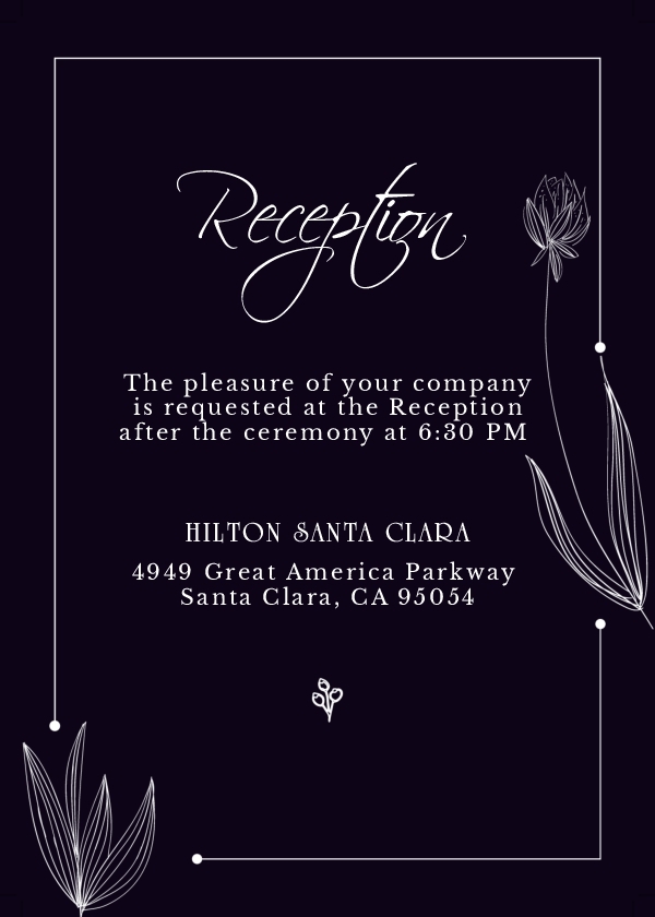 Wedding Invitation 136 - Details 3.5 x 5 Portrait Front