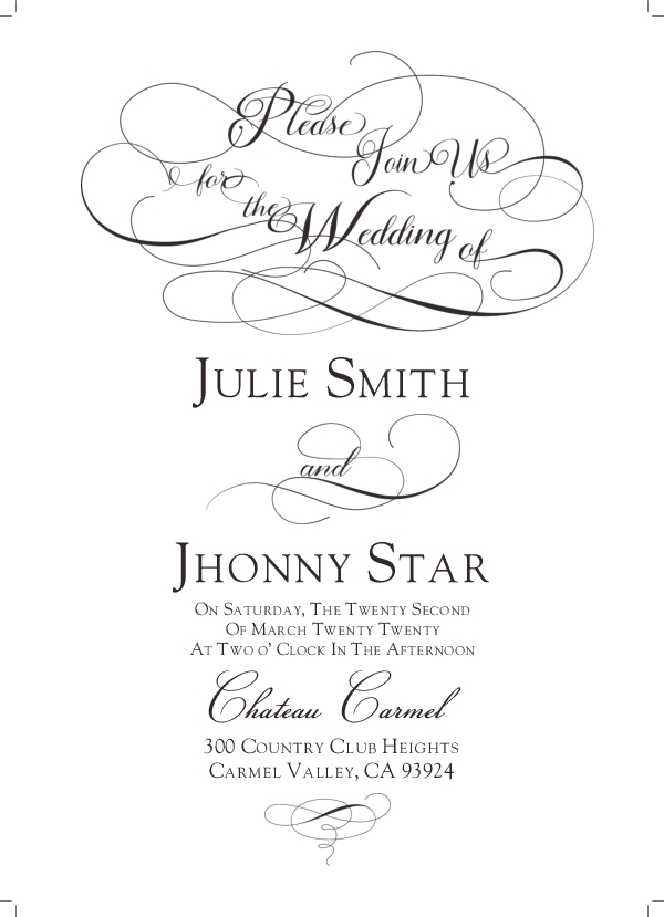Wedding Invitation 202 - Main Invitation 5x7 Announcement