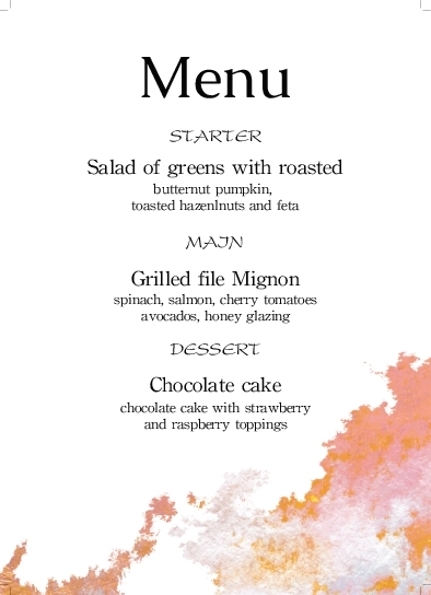 Reflective Red Spot Wedding Menu Cards Front