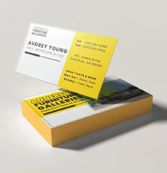 Custom business card printing sample