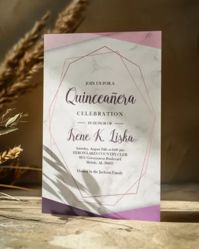 Quinceanera invitation printing sample