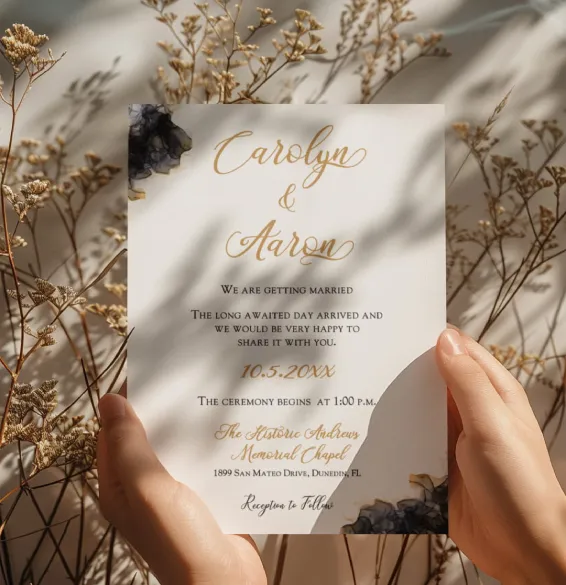 Custom wedding invitation printing sample