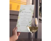 Custom wedding program card printing sample