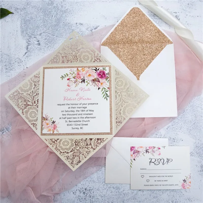 Laser Cut Template JP3 Wedding Invitation AP Printing - Laser Cut Template JP3 Wedding Invitation - Custom Printing Services