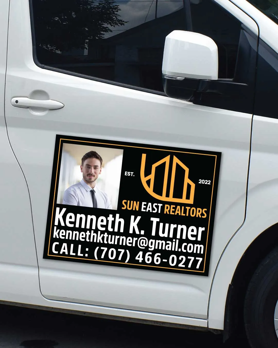 AP Printing - Mustard Yellow and Black Car Magnets - Custom Printing Services