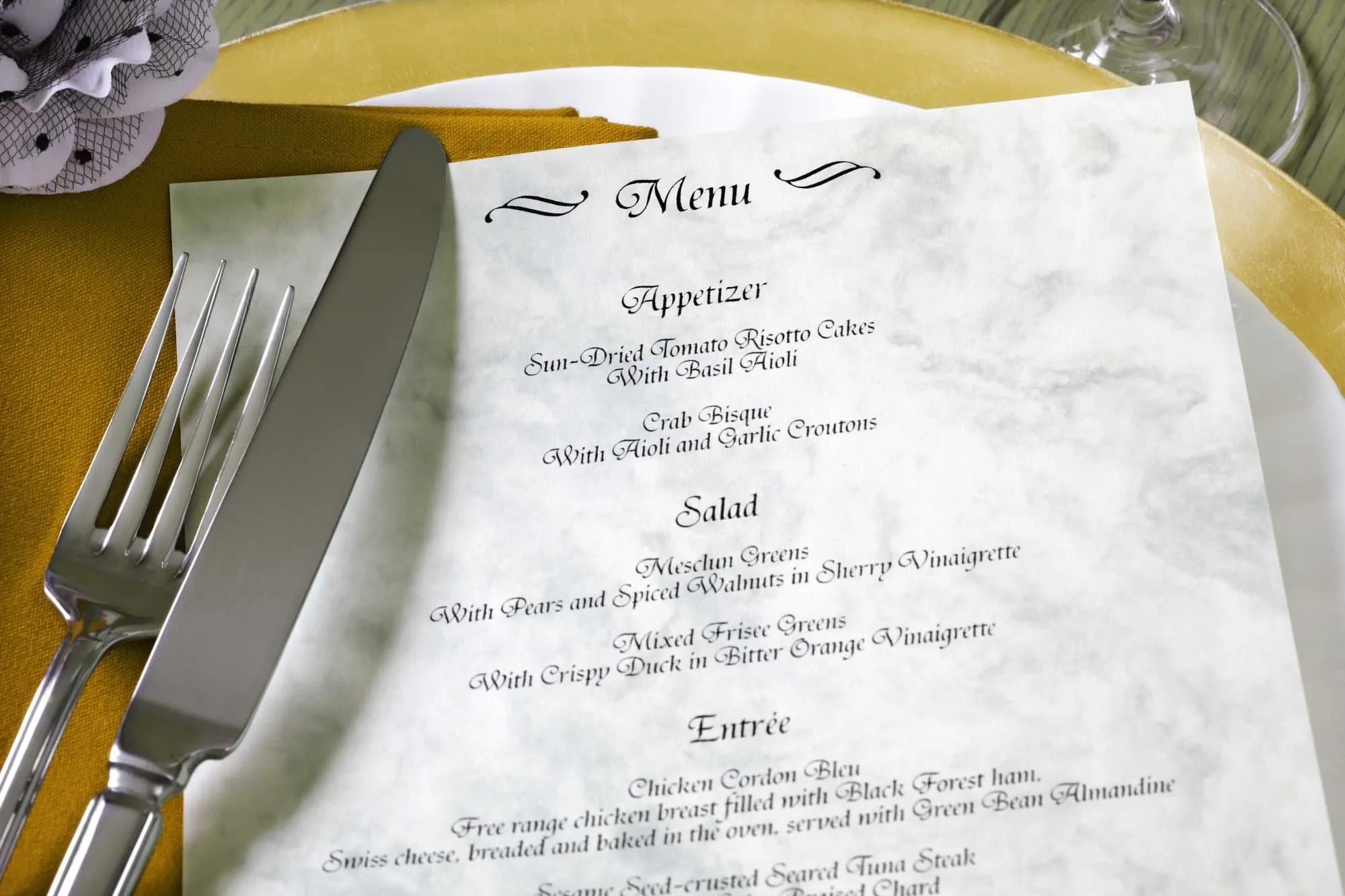 Wedding Menu Category