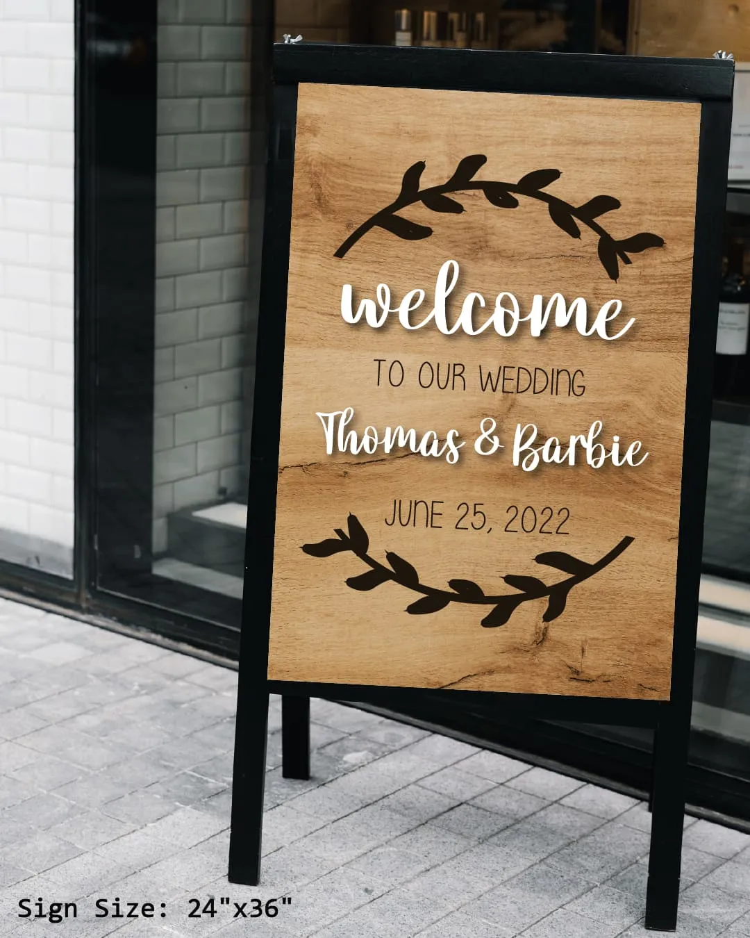 AP Printing - Formal Wood Background Welcome Sign - Custom Printing Services
