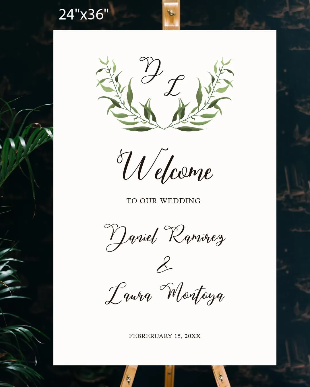 Simple Leaf Decoration Welcome Sign AP Printing - Simple Leaf Decoration Welcome Sign - Custom Printing Services