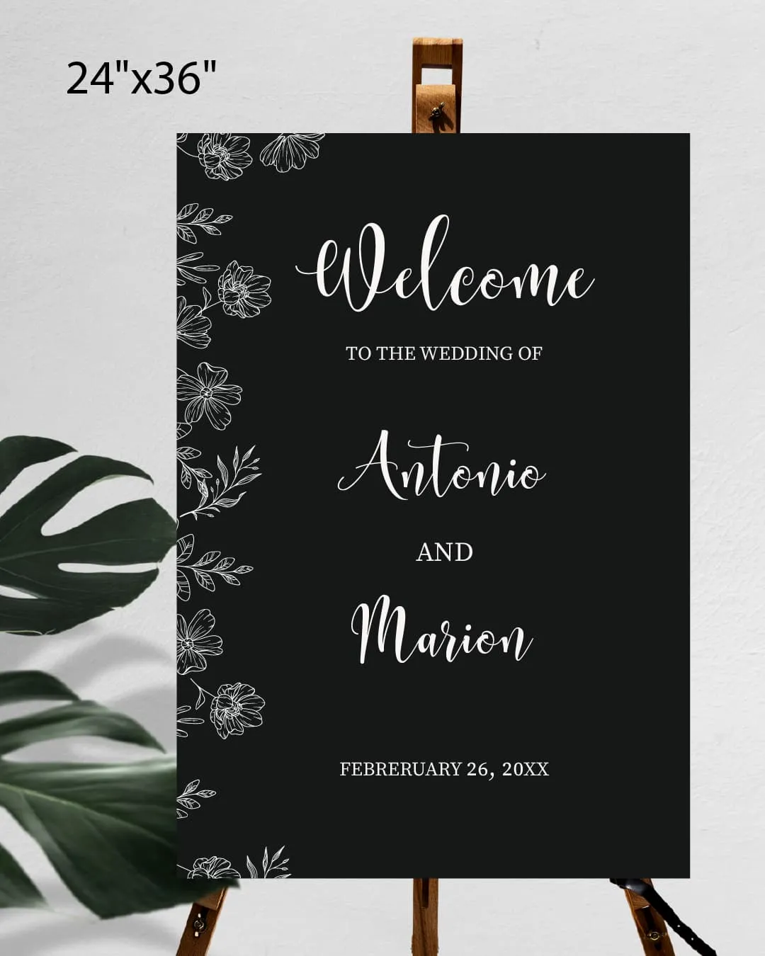 AP Printing - Minimalist Black Background Welcome Sign - Custom Printing Services