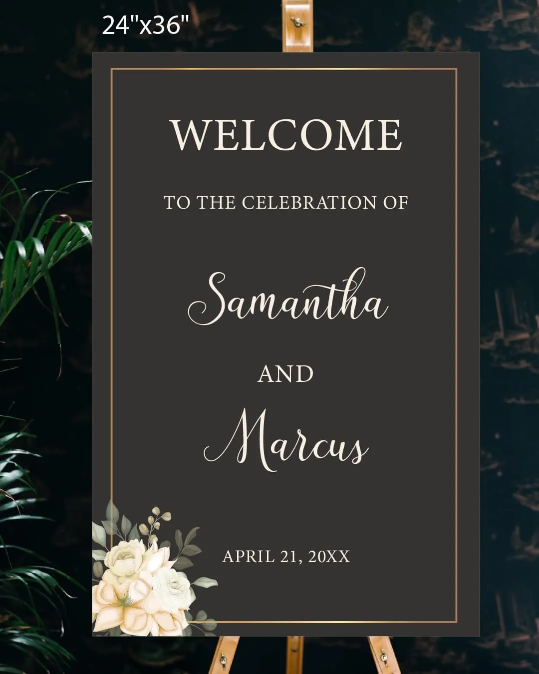 Black Gold Frame Welcome Sign AP Printing - Black Gold Frame Welcome Sign - Custom Printing Services