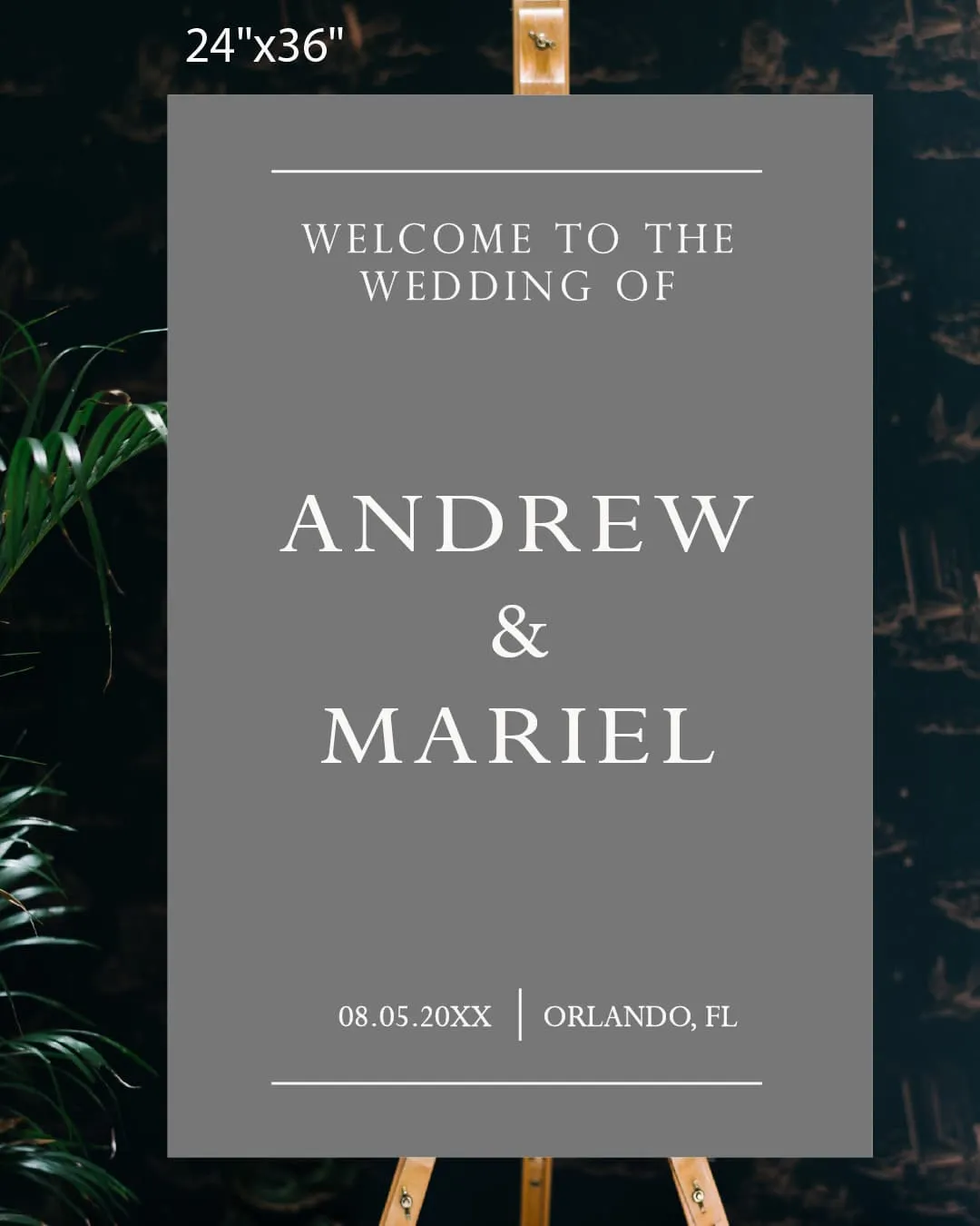AP Printing - Simple Elegant Gray Welcome Sign - Custom Printing Services