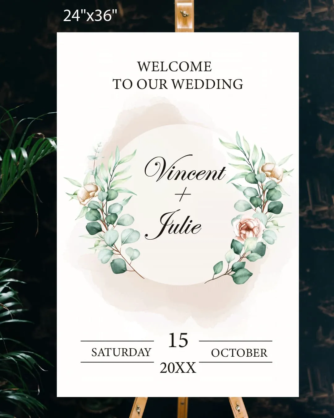 Watercolor Floral Frame Welcome Sign AP Printing - Watercolor Floral Frame Welcome Sign - Custom Printing Services