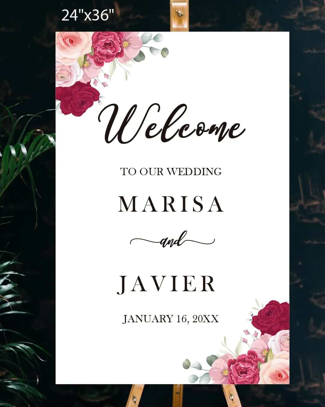 AP Printing - Floral Bouquet Border Welcome Sign - Custom Printing Services