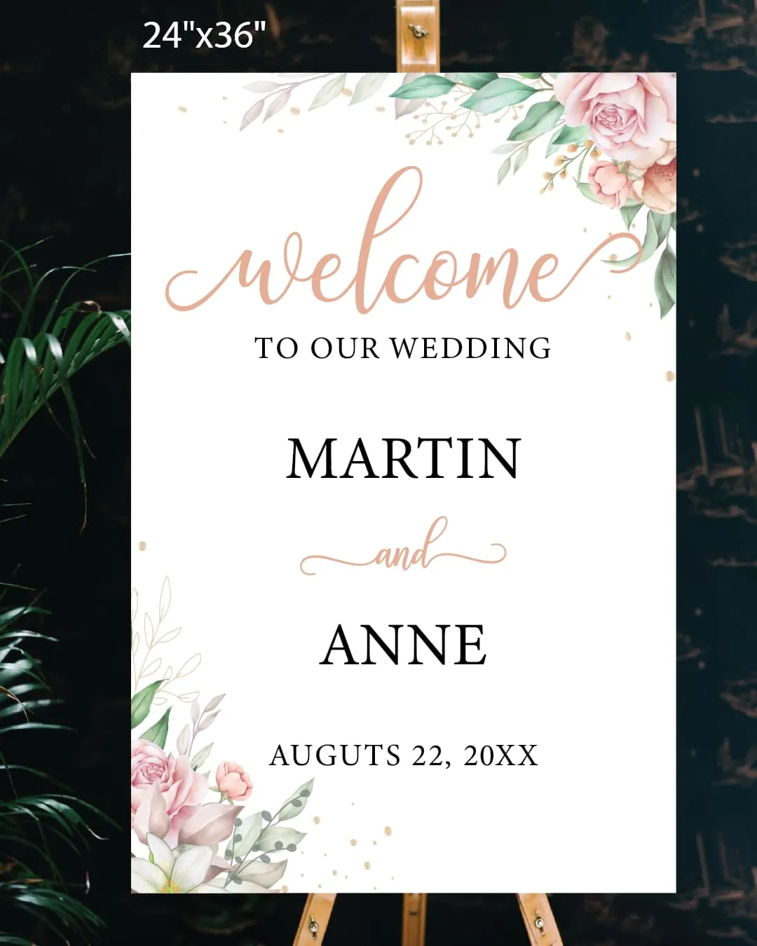 Beautiful Flowers Border Welcome Sign AP Printing - Beautiful Flowers Border Welcome Sign - Custom Printing Services