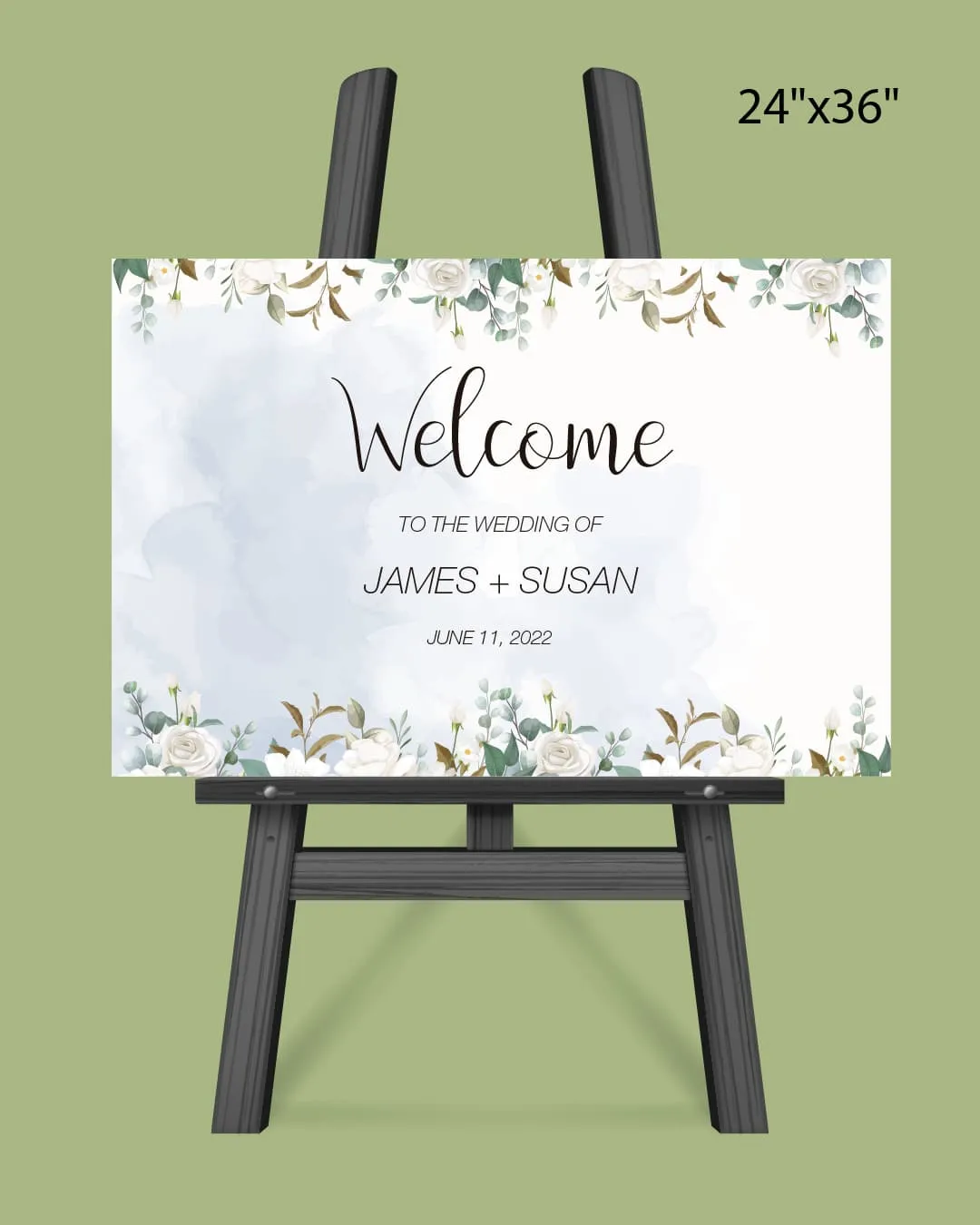 Watercolor Flowers Winter Welcome Sign AP Printing - Watercolor Flowers Winter Welcome Sign - Custom Printing Services