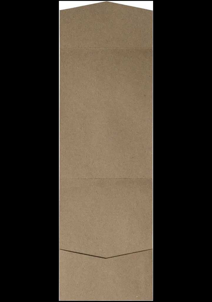 AP Printing - Kraft Brown Recycled Pocket & Folder Invitation Card 65 lb, A7 Cascade (Discontinued) - Custom Printing Service