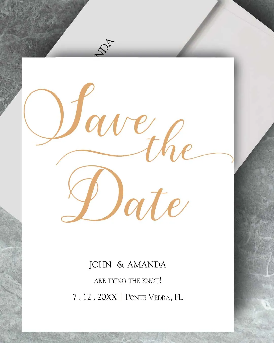 AP Printing - Golden Insightful Design Save The Date - Custom Printing Services