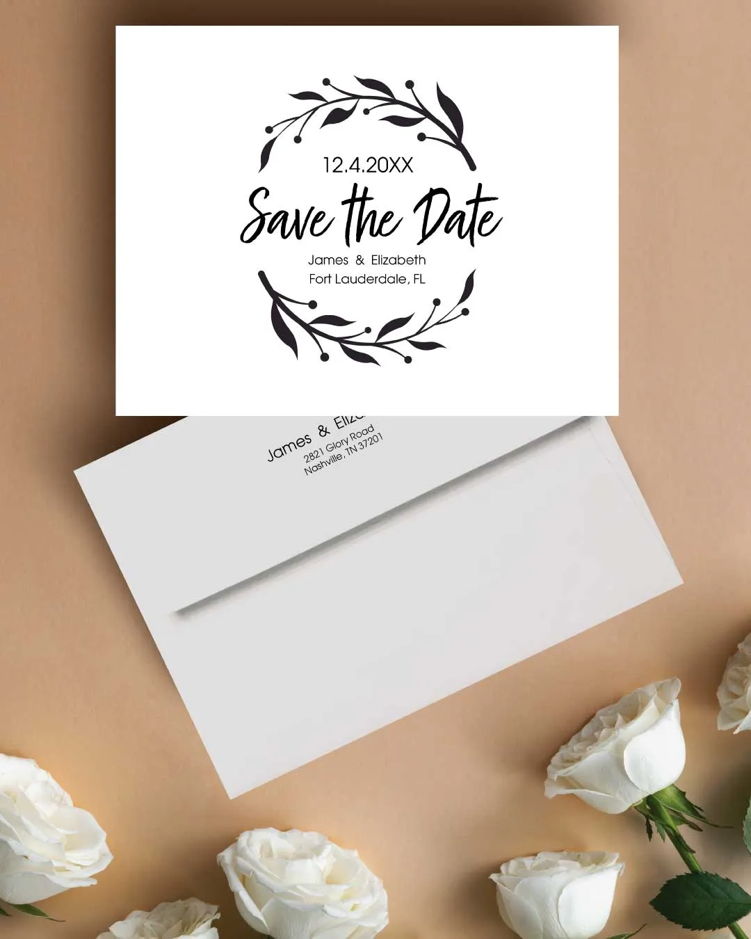 Simple Black Design Save The Date AP Printing - Simple Black Design Save The Date - Custom Printing Services