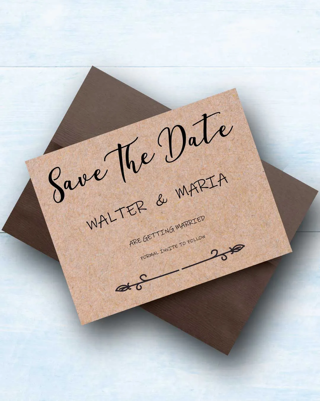 AP Printing - Simple Cardboard Design Save The Date - Custom Printing Services