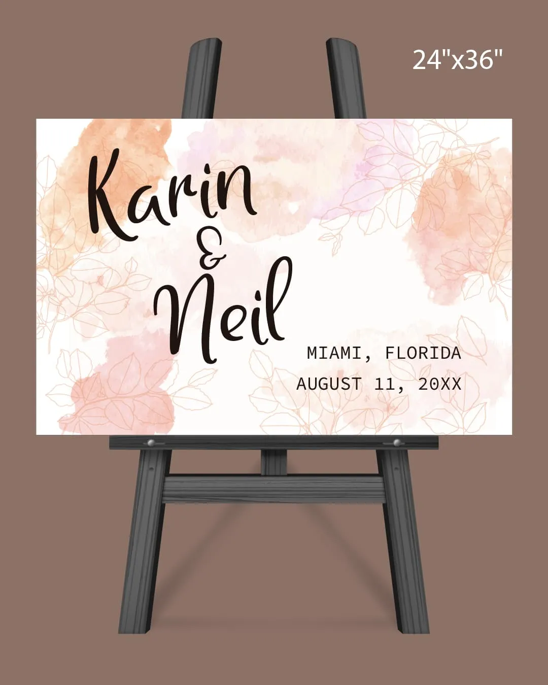 Simple Watercolor Cream Welcome Sign AP Printing - Simple Watercolor Cream Welcome Sign - Custom Printing Services
