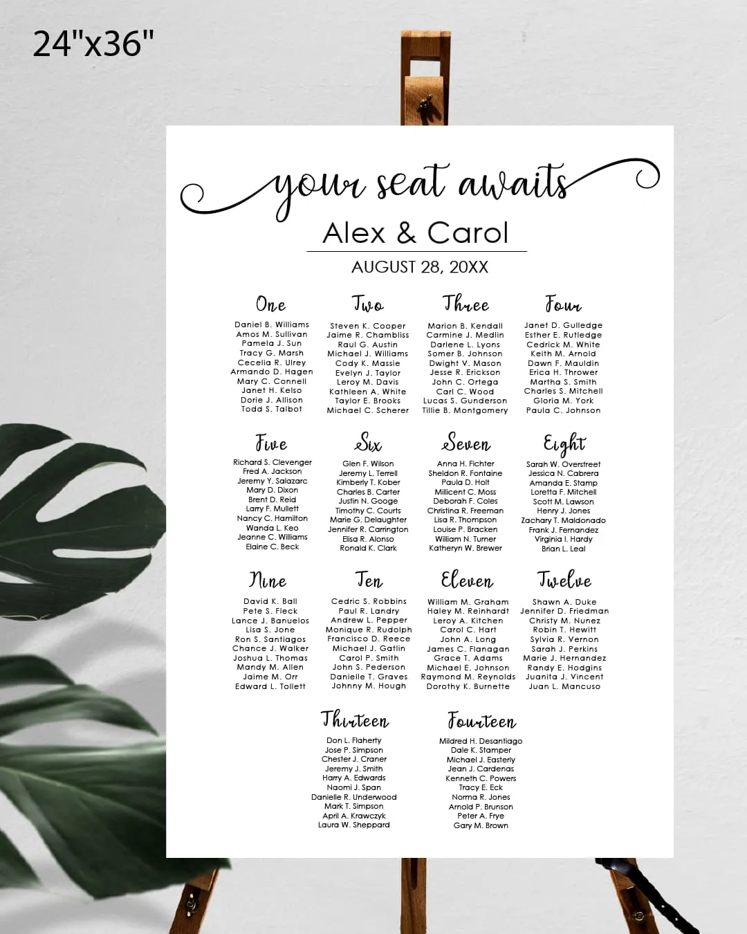 Elegant and Classic James Seating Charts AP Printing - Elegant and Classic James Seating Charts - Custom Printing Services