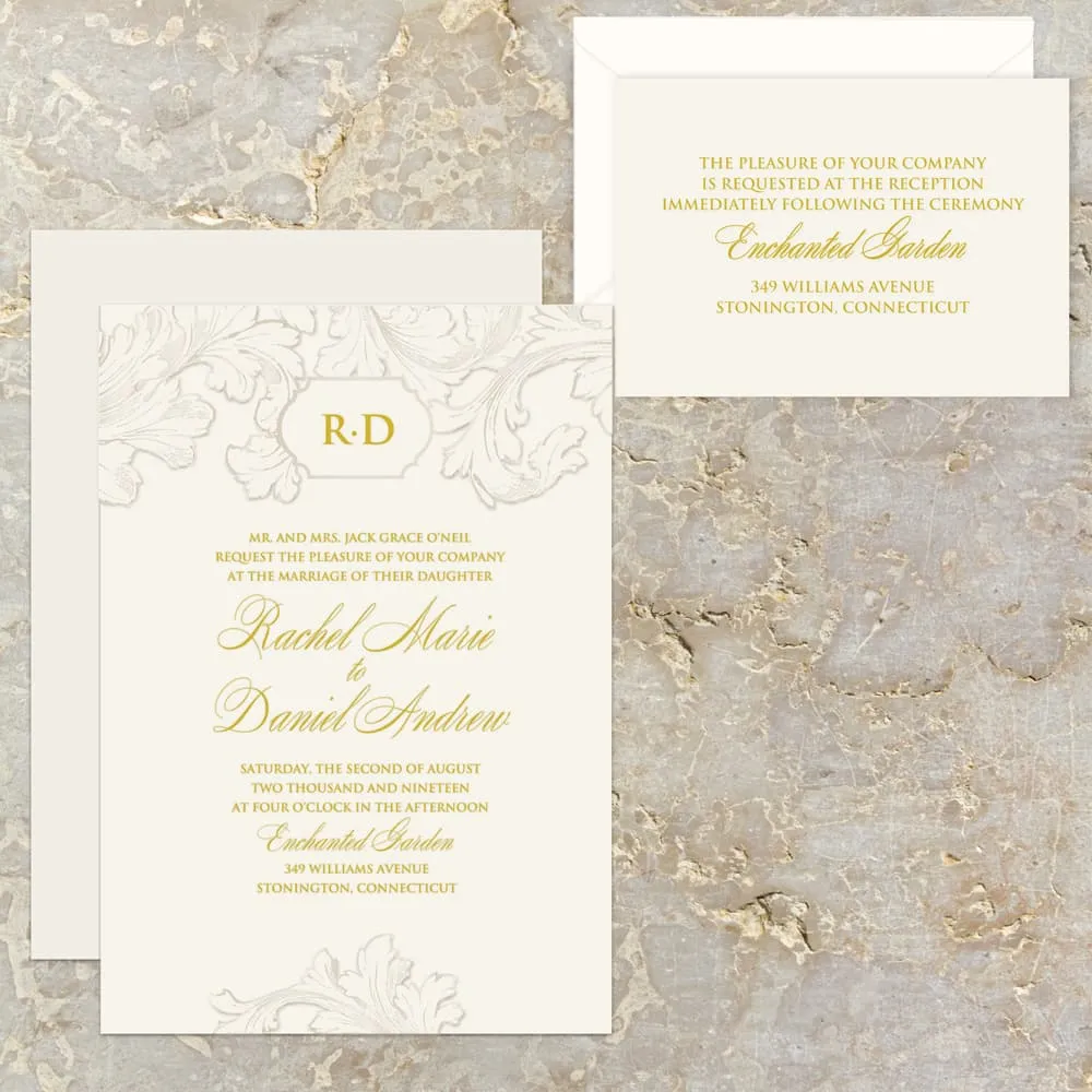 AP Printing - Francesco Suite Elegant Fancy Luxury Wedding Invitation - Custom Printing Services