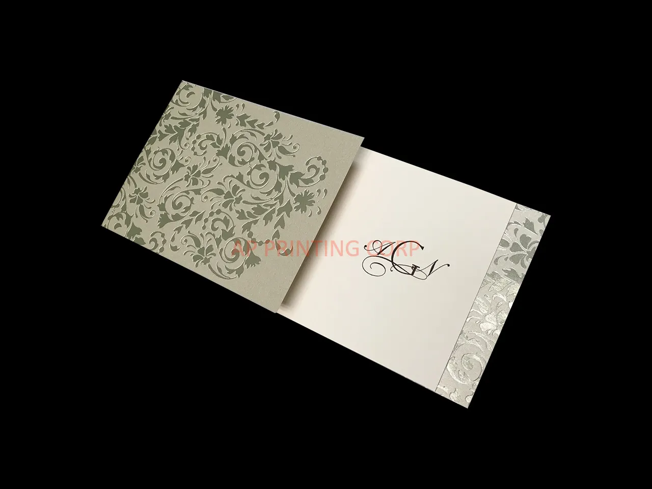 AP Printing - Golden Style [CC-76] Fancy Luxury Wedding Invitation - Custom Printing Services