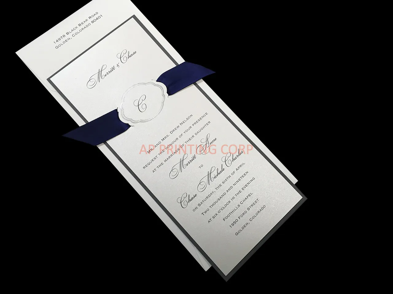 AP Printing - Appealing Elegance [CC-71] Fancy Luxury Wedding Invitation - Custom Printing Services