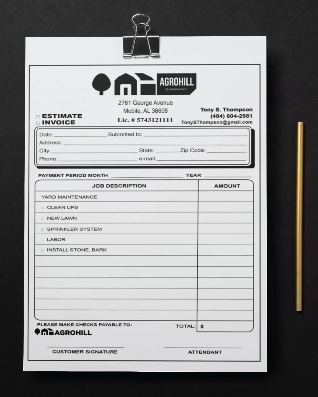 Simple Icons Carbonless Forms (Invoice) AP Printing - Simple Icons Carbonless Forms (Invoice) - Custom Printing Services