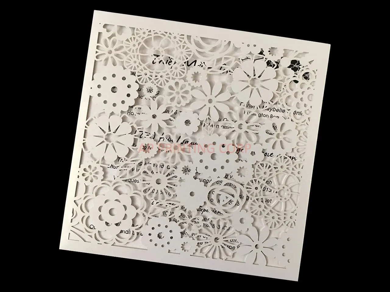 Burgundy Lace Tri-Fold Laser Cut Pocket Wedding Invitation AP Printing - Burgundy Lace Tri-Fold Laser Cut Pocket Wedding Invitation - Custom Printing Services