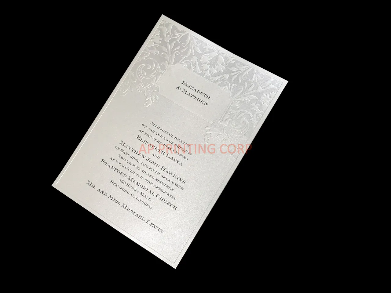 AP Printing - Tender Trellis [CC-35] Fancy Luxury Wedding Invitation - Custom Printing Services
