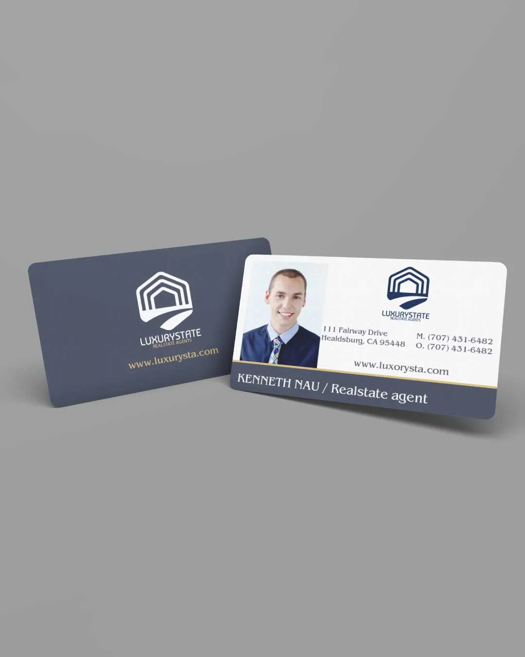 AP Printing - Sober Dark Blue Standard Business Cards - Custom Printing Services