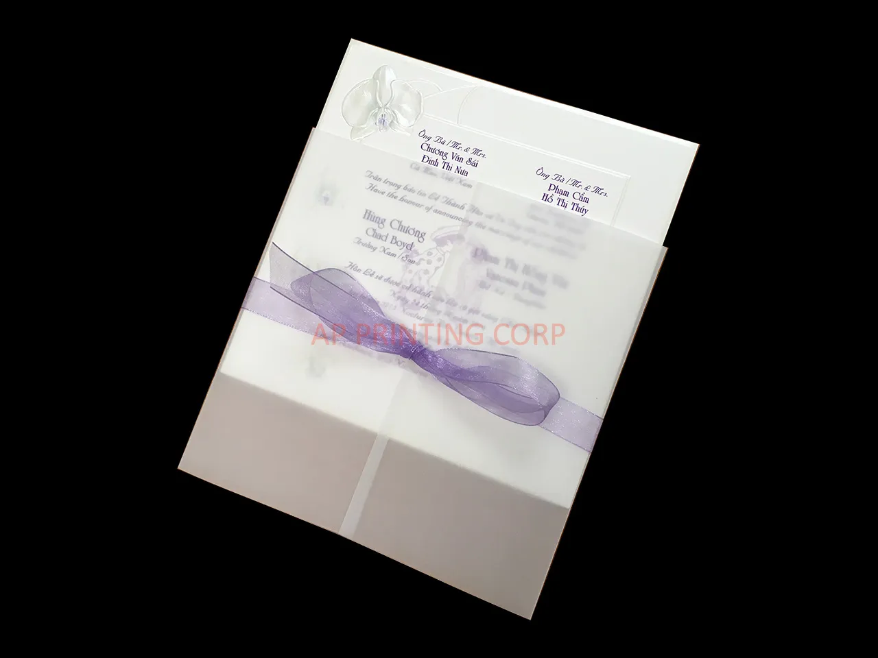 AP Printing - K778-Wrap [I-12] Vietnamese & English Wedding Invitation - Custom Printing Services