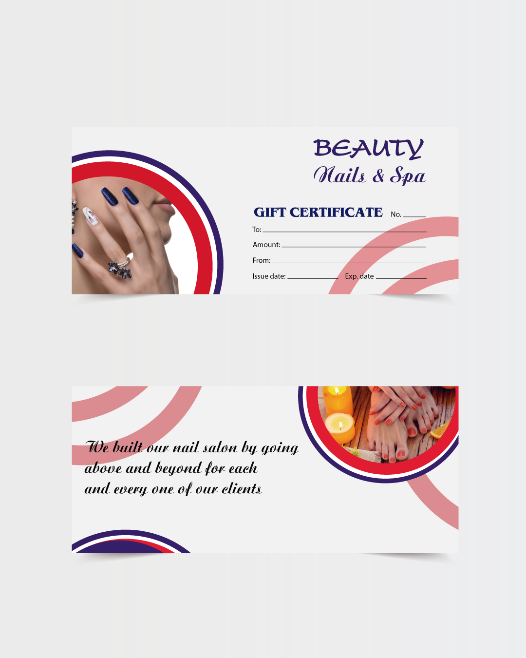 Red Circles Nails & Spa Gift Certificate AP Printing - Red Circles Nails & Spa Gift Certificate - Custom Printing Services
