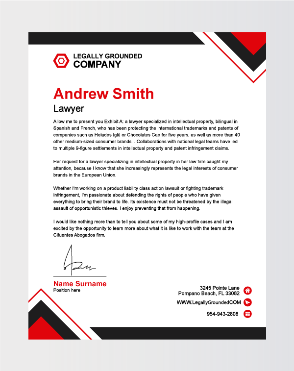 Black & Red Patent Law Firm Letterhead AP Printing - Black & Red Patent Law Firm Letterhead - Custom Printing Services