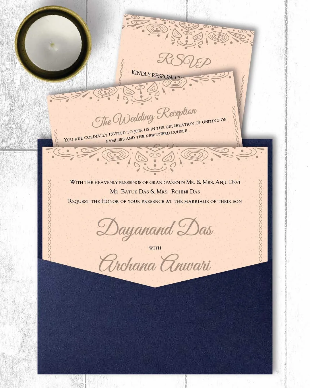 6  1/4 Square Denali Pockets Wedding Invitation Category