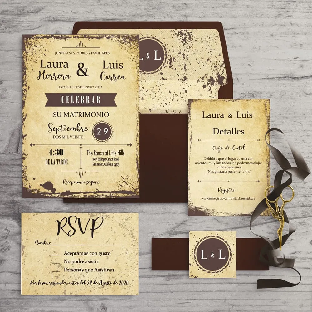 Rustic Chocolate Brown S/E Elegant AP Printing - Rustic Chocolate Brown S\/E Elegant - Custom Printing Services