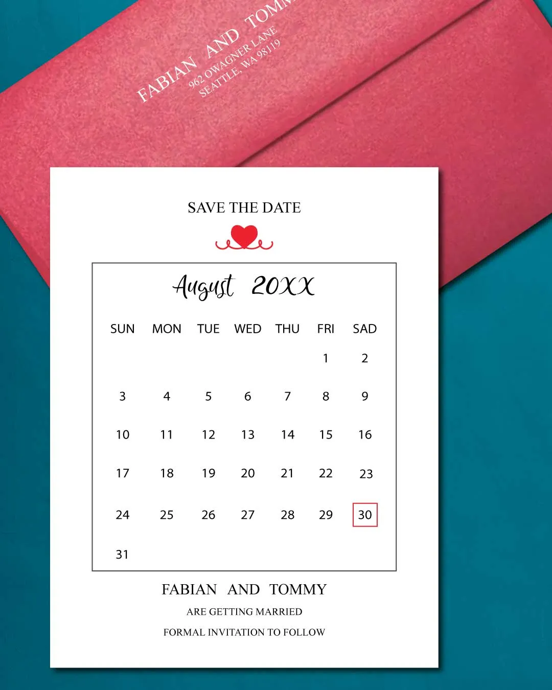 AP Printing - Calendar Design Save The Date - Custom Printing Services