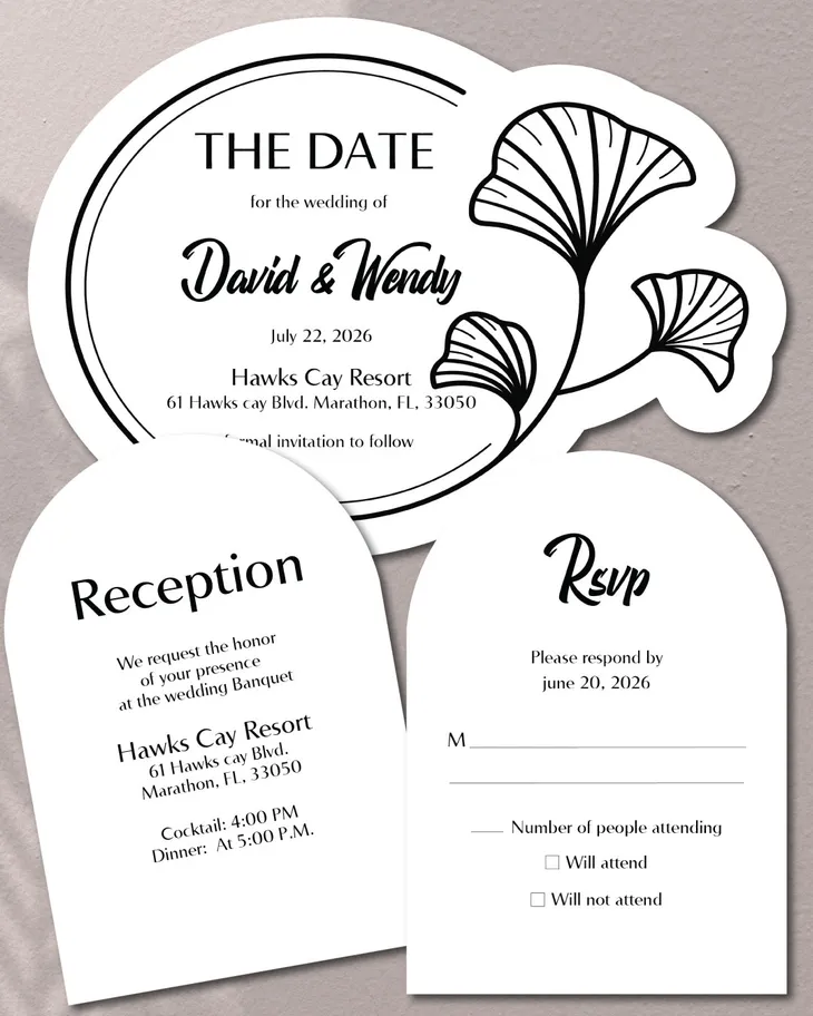 Floral Harmony Unique Style Wedding Invitations AP Printing - Floral Harmony Unique Style Wedding Invitations - Custom Printing Services