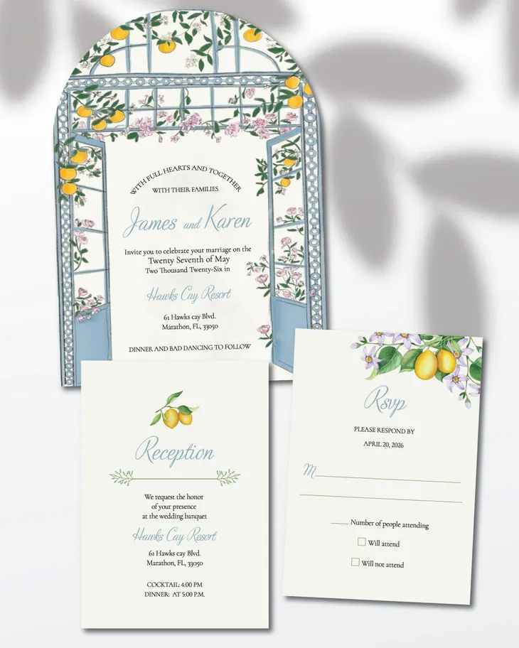 AP Printing - Single Sheets Unique Style Wedding Invitations - Custom Printing Services