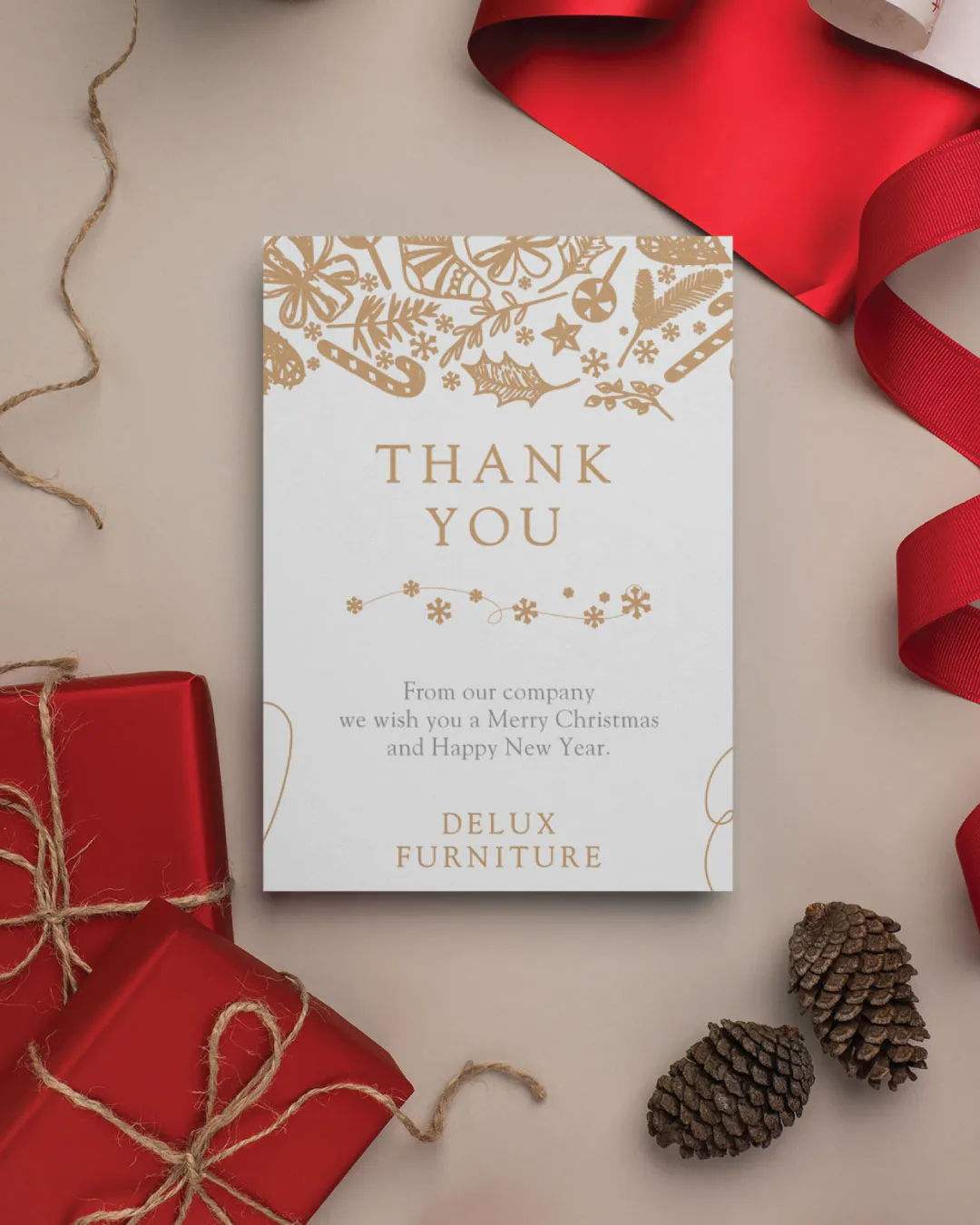 AP Printing - Gold Ornament Elegance Card - Custom Printing Services